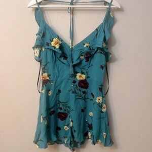 Forever 21 jumpsuit cami blue multicolor size M Y2K